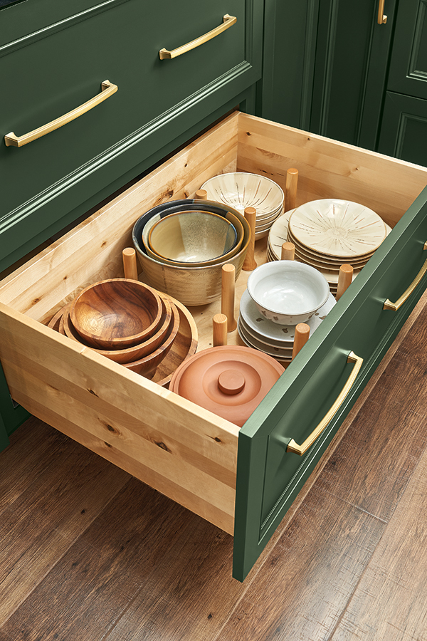 Pegged Dish Organizer - Kitchen Craft Cabinetry