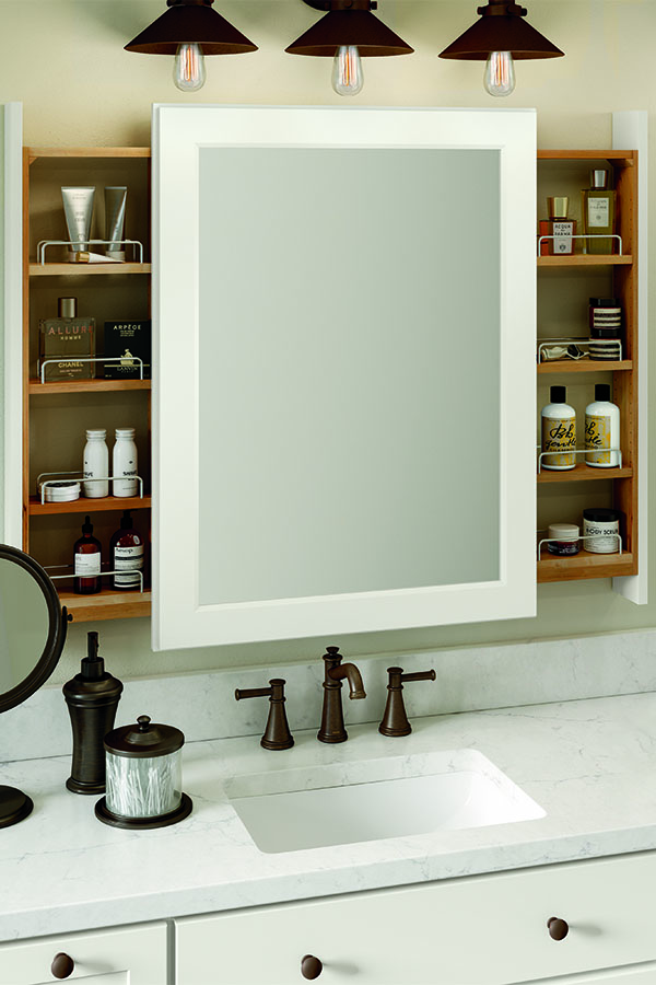 Thomasville Organization Wall Vanity Mirror With Side Pullouts - How To Organize A Bathroom Medicine Cabinet With Mirror