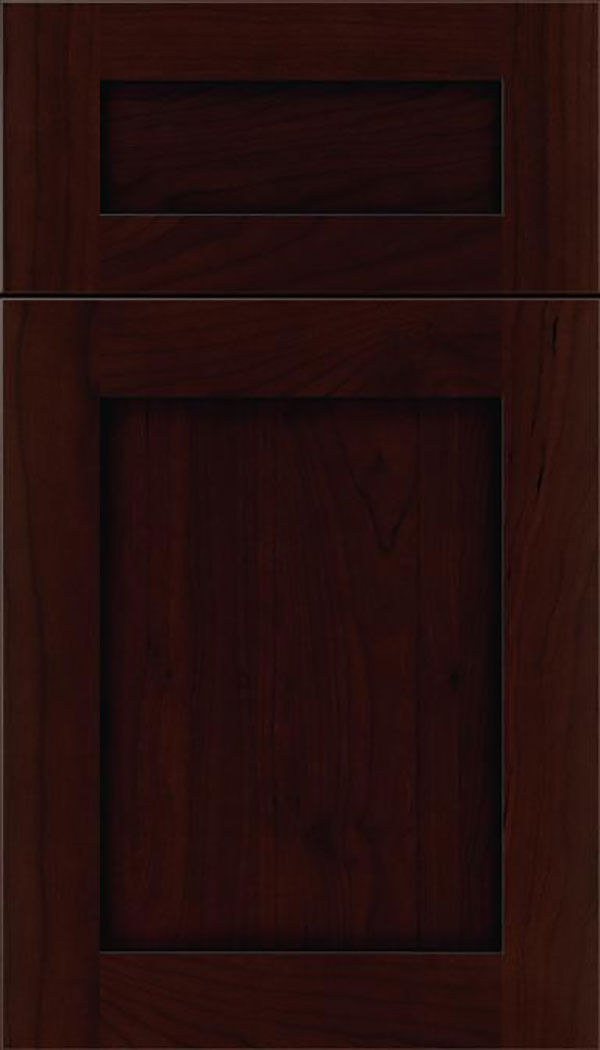 Salem 5pc Cherry shaker cabinet door in Cappuccino with Black glaze