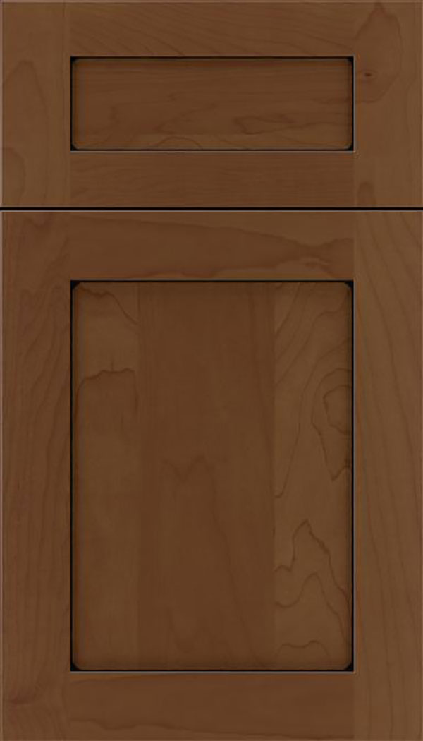 Salem 5pc Maple shaker cabinet door in Sienna with Black glaze