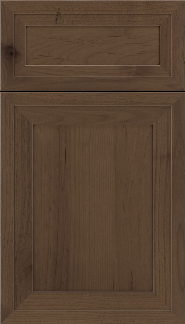 Asher 5pc Alder flat panel cabinet door in Toffee with Mocha glaze
