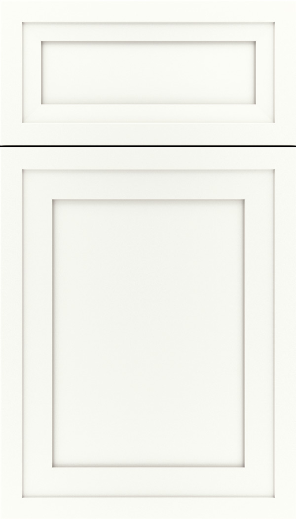Asher 5pc Maple flat panel cabinet door in Whitecap