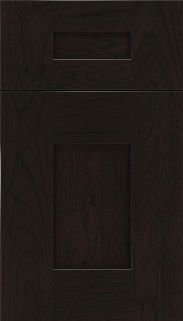 Newhaven 5pc Cherry shaker cabinet door in Espresso with Black glaze