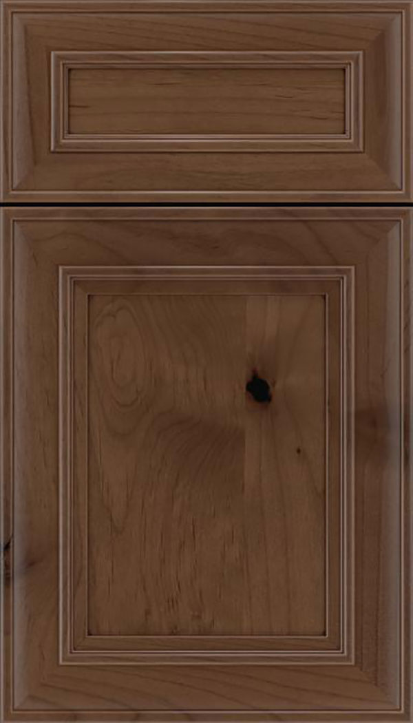 Sheffield 5pc Alder recessed panel cabinet door in Toffee with Mocha glaze