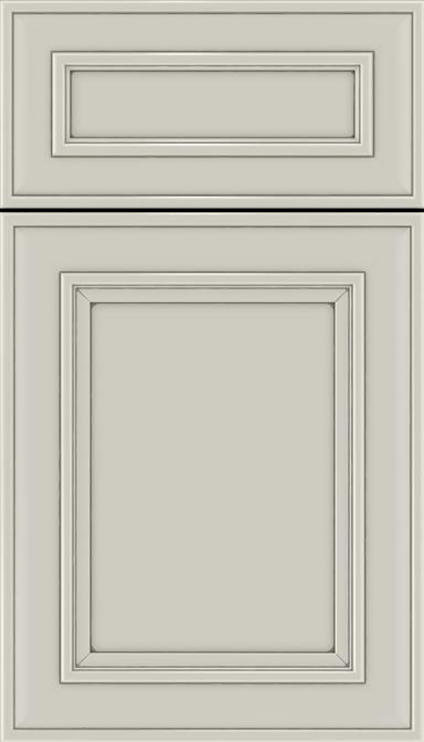 Sheffield 5pc Maple recessed panel cabinet door in Cirrus with Pewter glaze