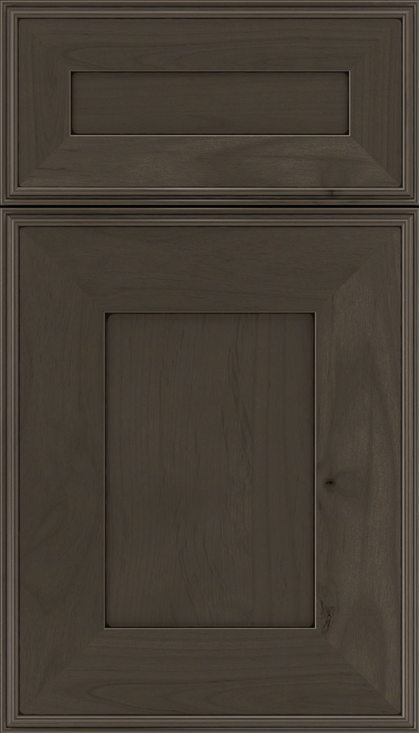 Elan 5pc Alder flat panel cabinet door in Thunder with Black glaze