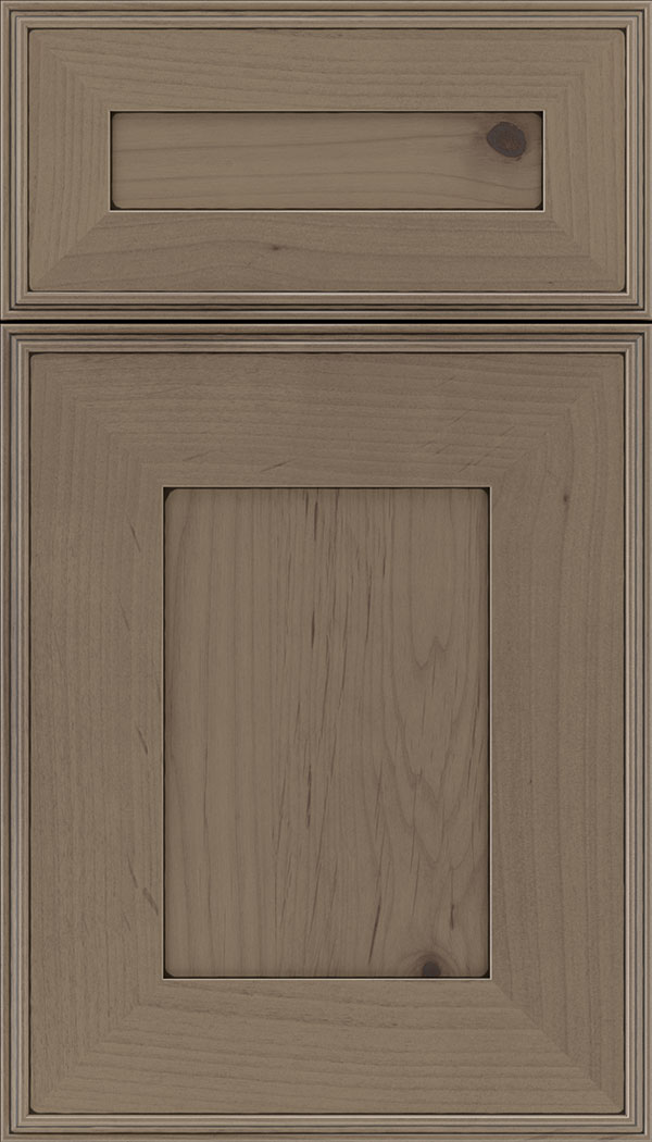 Elan 5pc Alder flat panel cabinet door in Winter with Black glaze