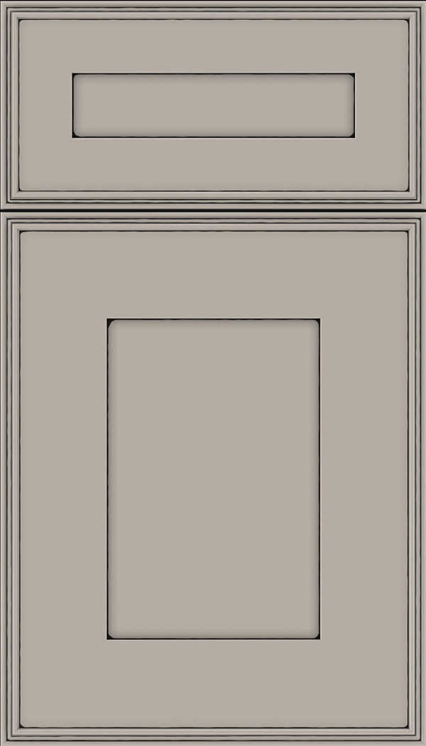 Elan 5pc Maple flat panel cabinet door in Nimbus with Black glaze