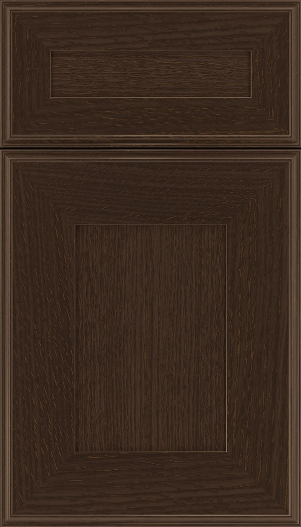 Elan 5pc Quartersawn Oak flat panel cabinet door in Cappuccino