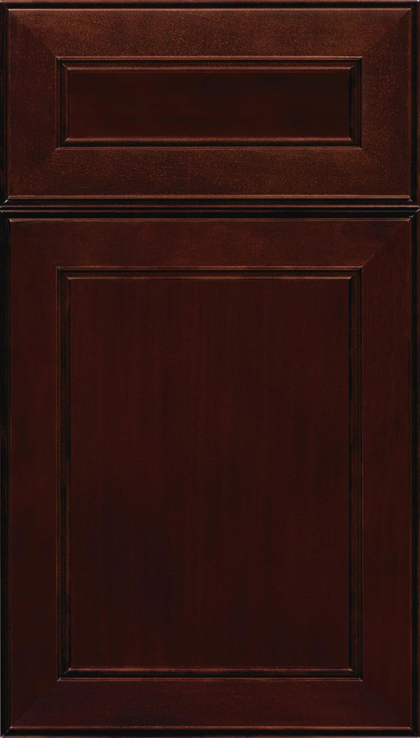 Chelsea 5-Piece Cherry flat panel cabinet door in Cappuccino