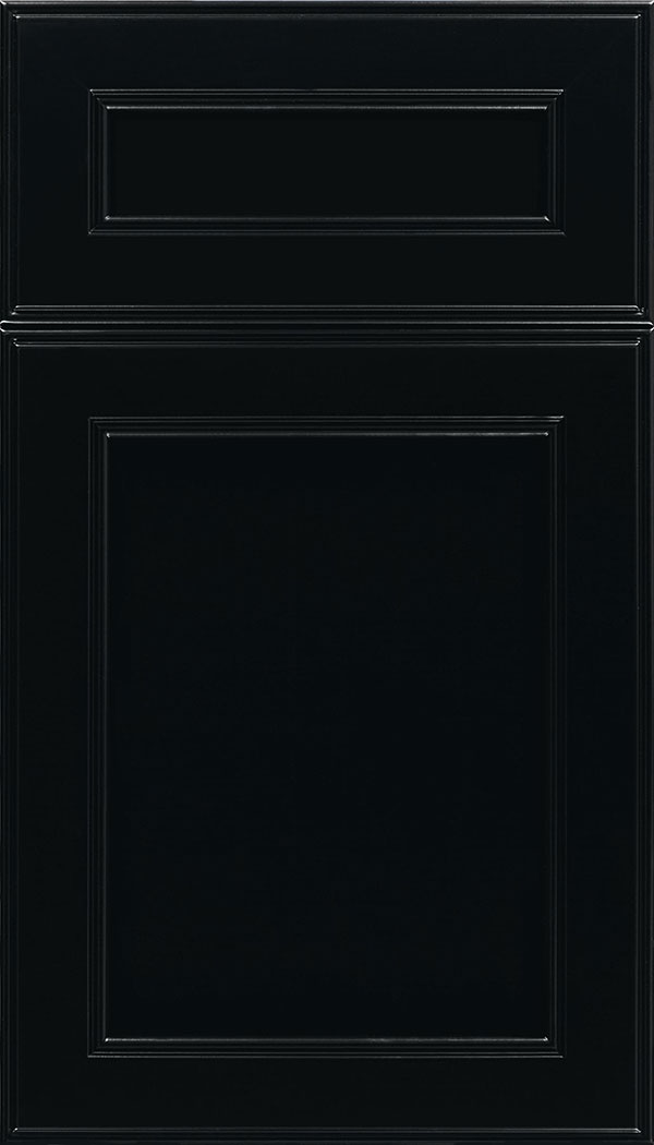 Chelsea 5-Piece Maple flat panel cabinet door in Black