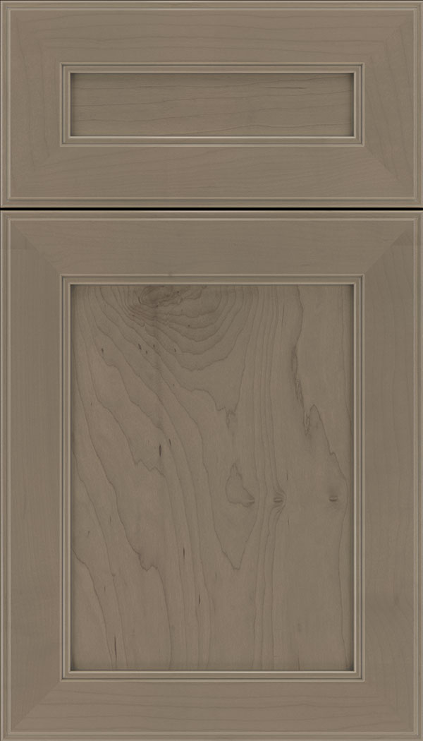 Chelsea 5pc Maple flat panel cabinet door in Winter with Pewter glaze