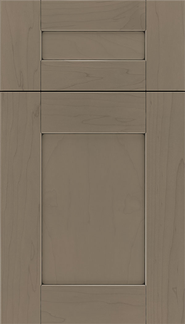 Pearson 5pc Maple flat panel cabinet door in Winter with Black glaze
