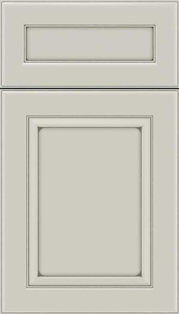 Paloma 5pc Maple flat panel cabinet door in Cirrus with Pewter glaze