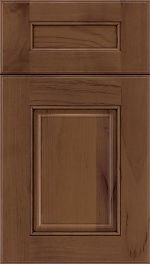 Whittington 5pc Alder raised panel cabinet door in Sienna with Black glaze
