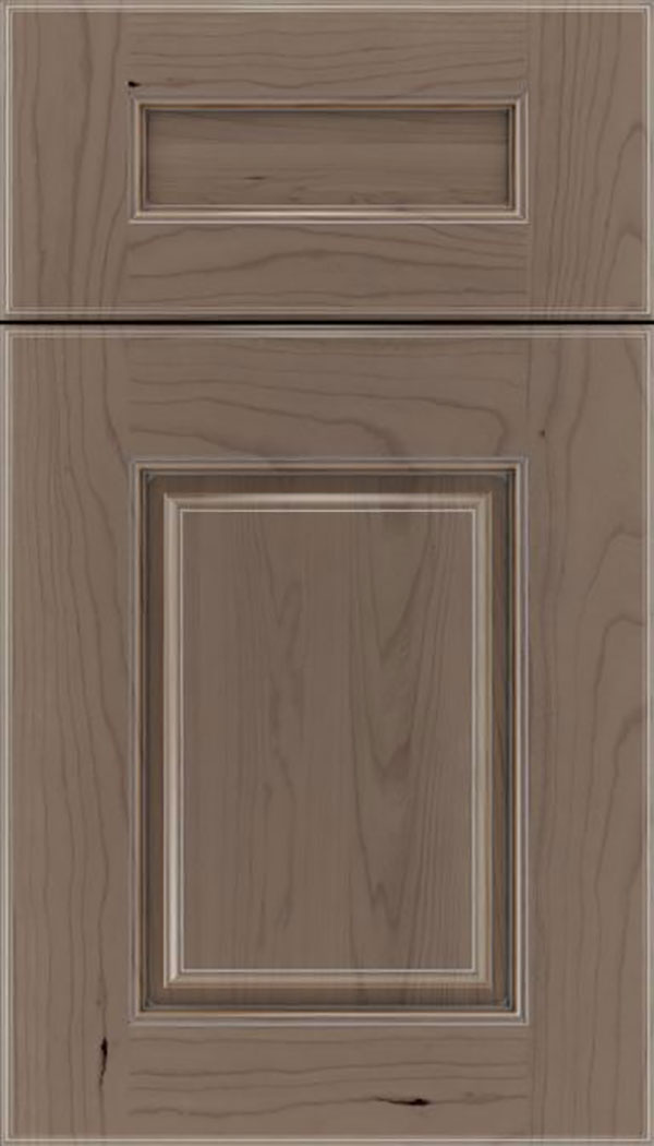 Whittington 5pc Cherry raised panel cabinet door in Winter with Pewter glaze