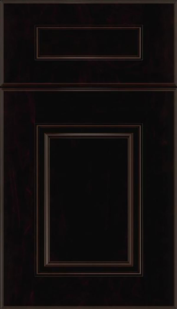 Whittington 5pc Maple raised panel cabinet door in Espresso with Black glaze